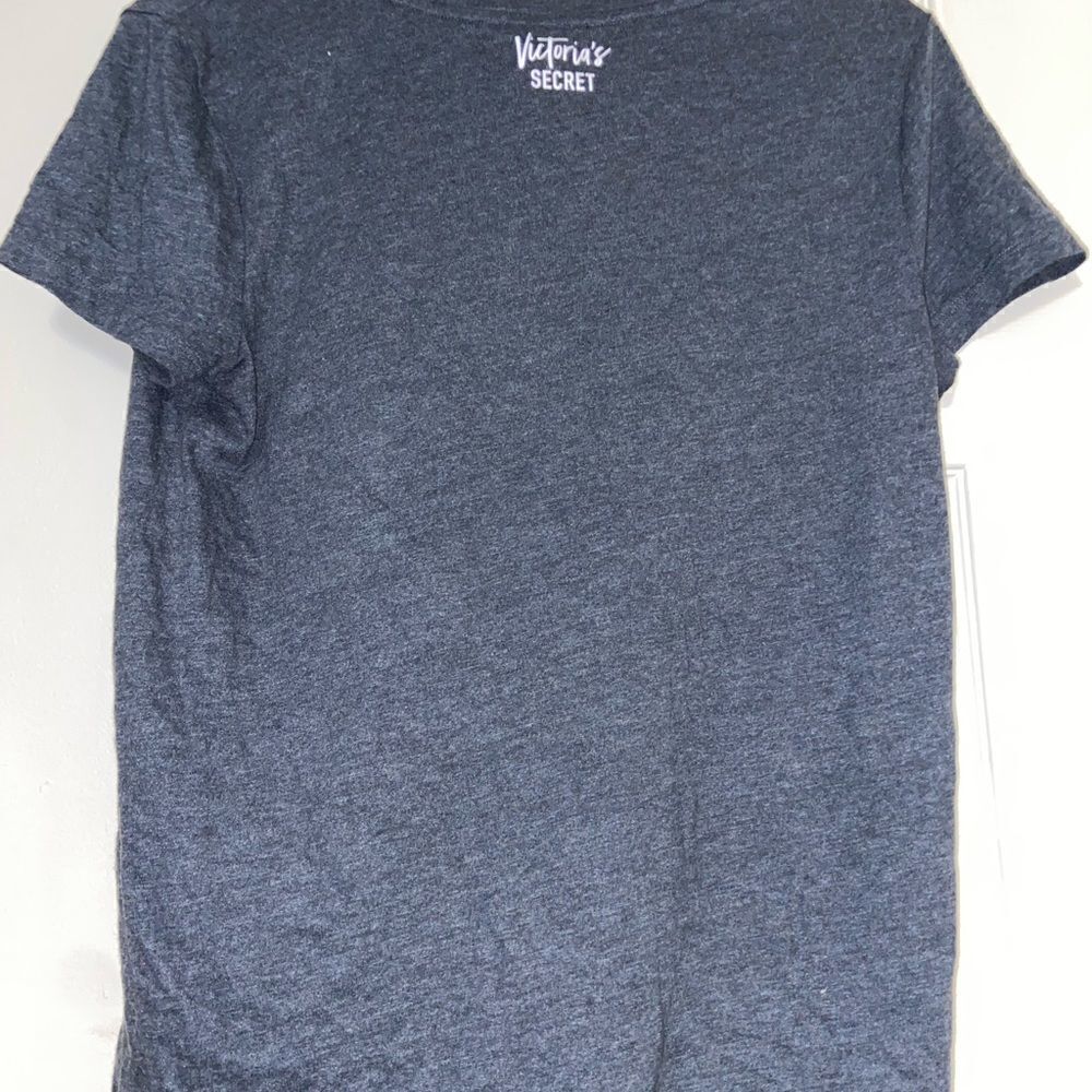 Victoria's Secret Navy Blue Short Sleeve Tee with White VS Logo - Picture 2 of 4